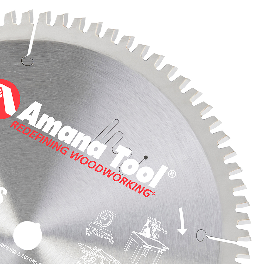 Amana 510801 Carbide Tipped Aluminum and Non-Ferrous Metals 10 Inch Dia x 80T TCG, -6 Deg, 5/8 Bore