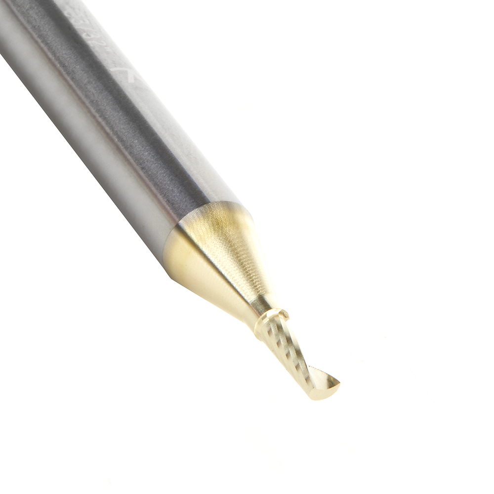 Amana 51372-Z Solid Carbide CNC Spiral 'O' Flute, Aluminum Cutting 3/32 Dia x 1/4 x 1/4 Shank Up-Cut ZrN Coated Router Bit