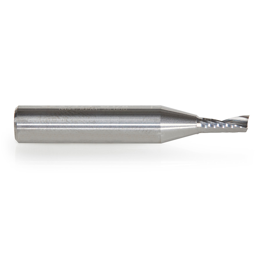 Amana 51373 Solid Carbide CNC Spiral 'O' Single Flute, Aluminum Cutting 1/8 Dia x 5/16 x 1/4 Shank x 1-1/2 Inch Long Up-Cut Router Bit