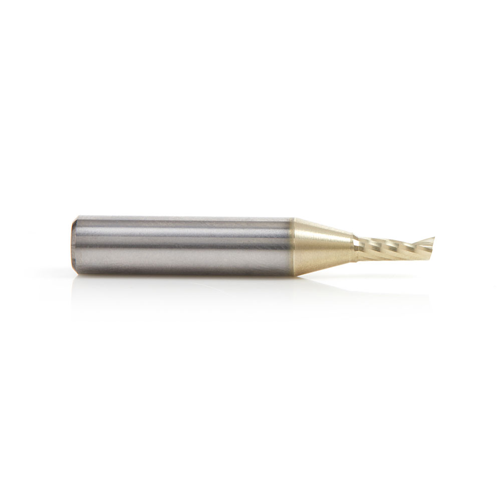 Amana 51373-Z Solid Carbide CNC Spiral 'O' Flute, Aluminum Cutting 1/8 Dia x 5/16 x 1/4 Shank Up-Cut ZrN Coated Router Bit