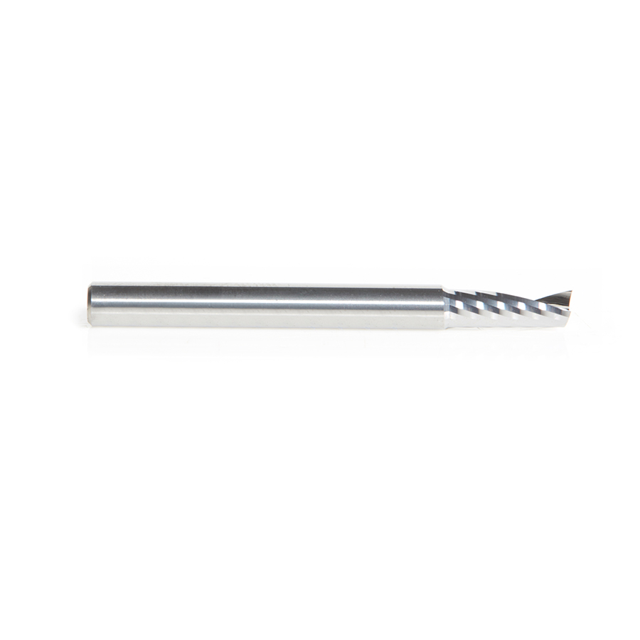 Amana 51374 Solid Carbide CNC Spiral 'O' Single Flute, Aluminum Cutting 3/16 Dia x 1/2 x 3/16 Shank x 2 Inch Long Up-Cut Router Bit