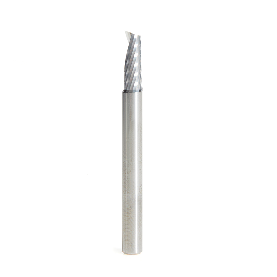 Amana 51374 Solid Carbide CNC Spiral 'O' Single Flute, Aluminum Cutting 3/16 Dia x 1/2 x 3/16 Shank x 2 Inch Long Up-Cut Router Bit