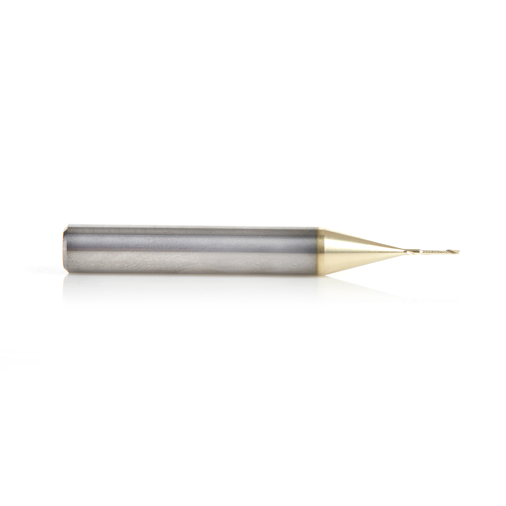 Amana 51376-Z Solid Carbide CNC Spiral 'O' Flute, Aluminum Cutting 1/32 Dia x 3/16 x 1/4 Shank Up-Cut ZrN Coated Router Bit