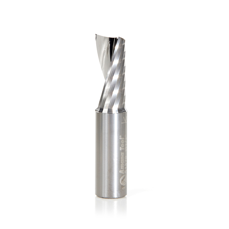 Amana 51379 Solid Carbide CNC Spiral 'O' Single Flute, Aluminum Cutting 1/2 Dia x 1-1/8 x 1/2 Shank x 2-1/2 Inch Long Up-Cut Router Bit