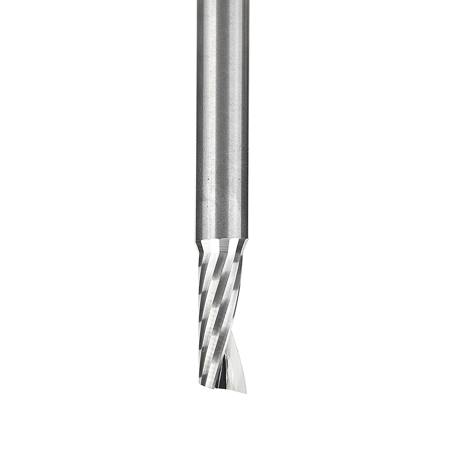 Amana 51401 Solid Carbide CNC Spiral 'O' Single Flute, Aluminum Cutting 1/4 Dia x 5/8 x 1/4 Shank x 2-1/2 Inch Long Up-Cut Router Bit