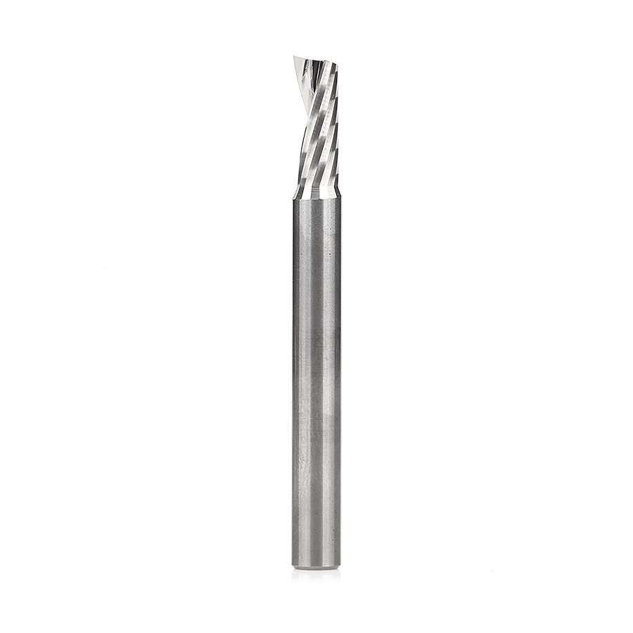 Amana 51401 Solid Carbide CNC Spiral 'O' Single Flute, Aluminum Cutting 1/4 Dia x 5/8 x 1/4 Shank x 2-1/2 Inch Long Up-Cut Router Bit