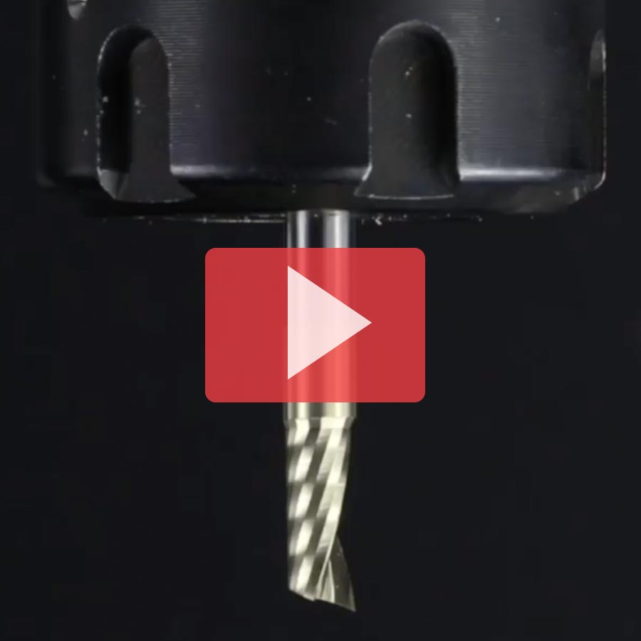 Amana 57342-Z Solid Carbide CNC Spiral 'O' Flute, Aluminum Cutting for Improved Bottom Surface Finish 1/4 Dia x 1/2 x 1/4 Shank Up-Cut ZrN Coated Router Bit