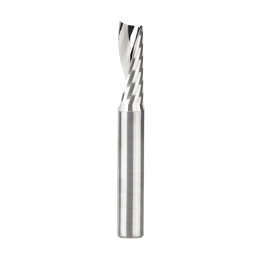 Amana 51404 Solid Carbide CNC Spiral 'O' Flute, Plastic Cutting 1/4 Dia x 3/4 x 1/4 Inch Shank Up-Cut Router Bit