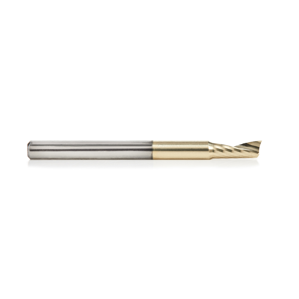 Amana 51406-Z Solid Carbide CNC Spiral 'O' Flute, Aluminum Cutting 1/8 Dia x 5/16 x 1/8 Shank Up-Cut ZrN Coated Router Bit