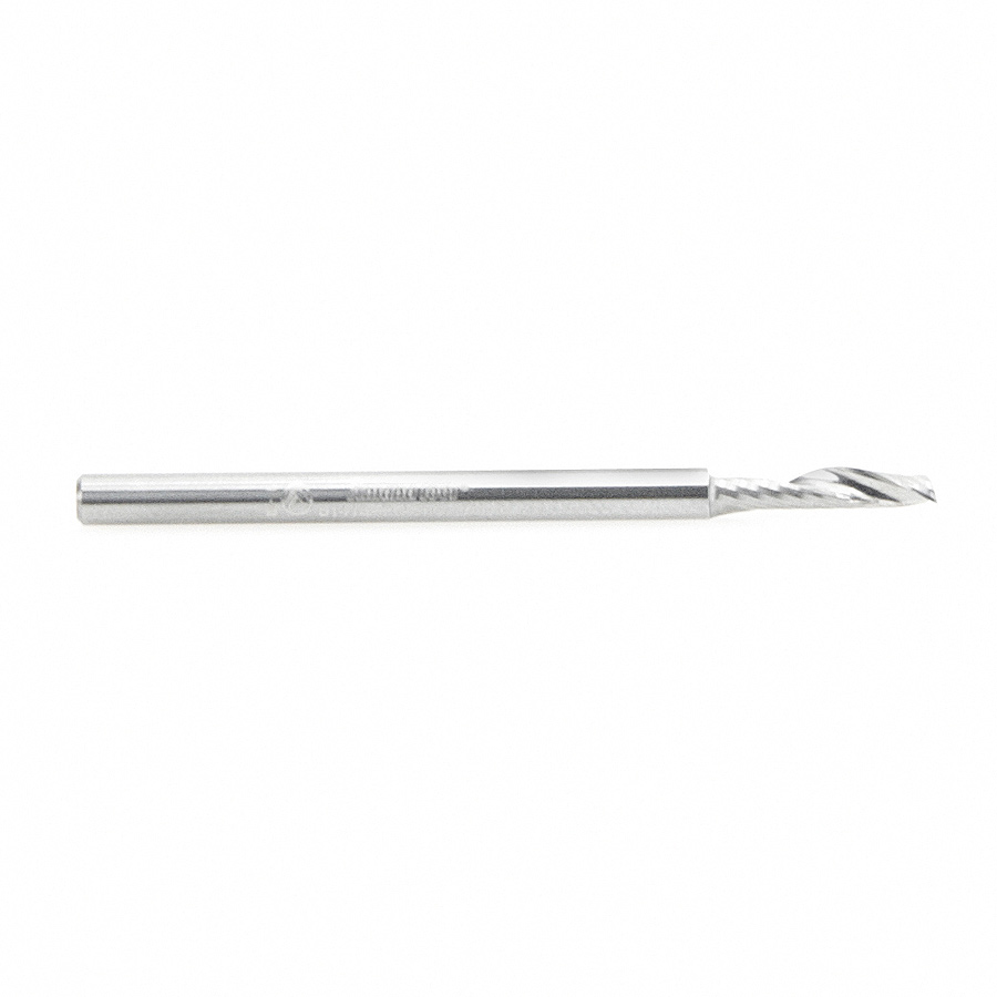 Amana 51403 Solid Carbide CNC Spiral 'O' Flute, Plastic Cutting 1/4 Dia x 1-3/8 x 1/4 Shank Up-Cut Design Router Bit