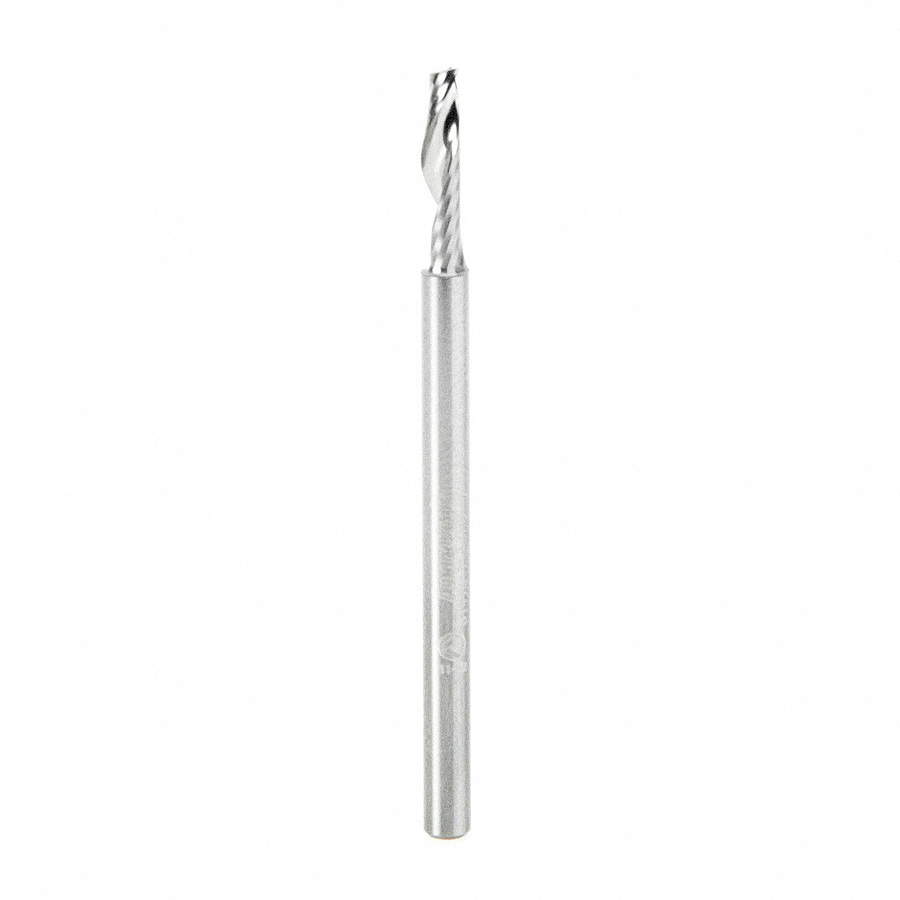 Amana 51403 Solid Carbide CNC Spiral 'O' Flute, Plastic Cutting 1/4 Dia x 1-3/8 x 1/4 Shank Up-Cut Design Router Bit