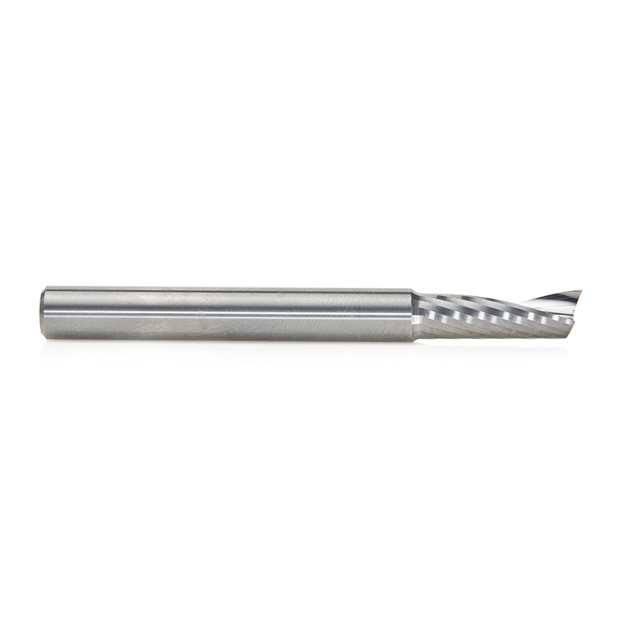 Amana 51421 Solid Carbide CNC Spiral 'O' Single Flute, Plastic Cutting 1/4 Dia x 3/4 x 1/4 Shank x 2-1/2 Inch Long Up-Cut