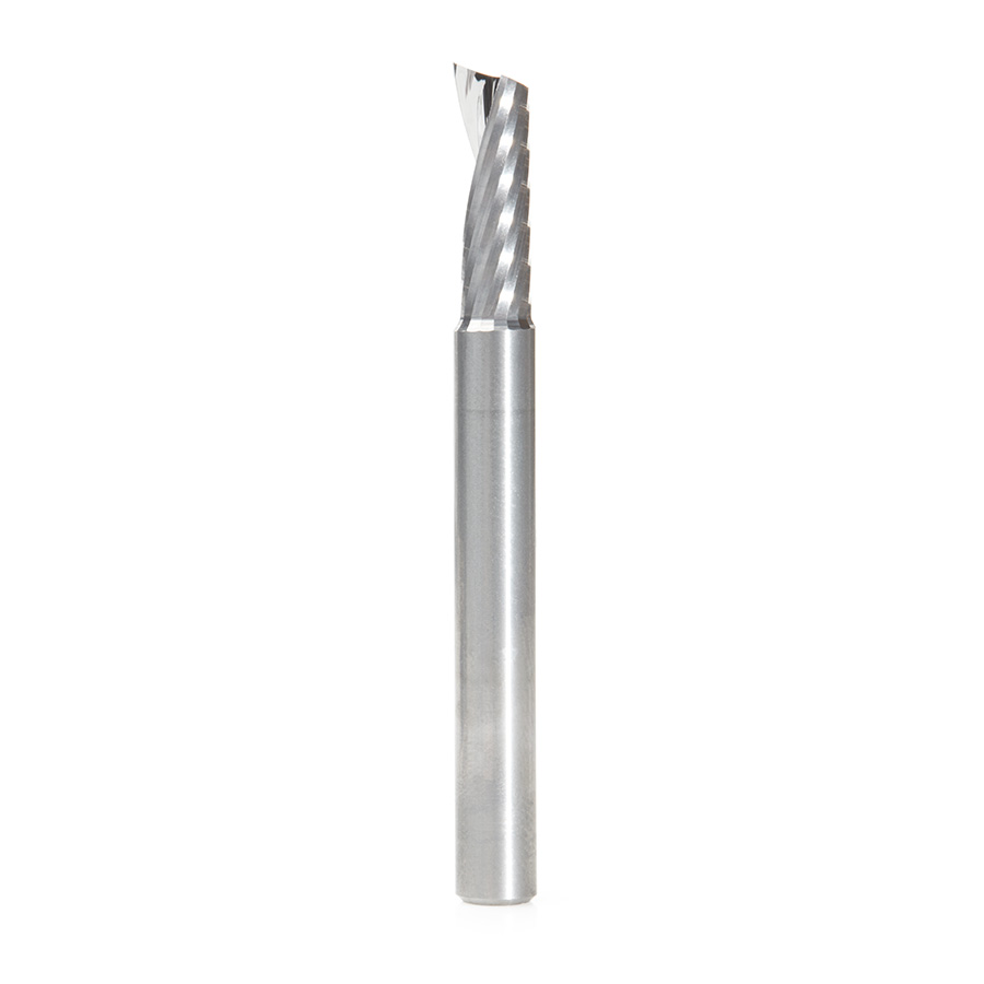 Amana 51421 Solid Carbide CNC Spiral 'O' Single Flute, Plastic Cutting 1/4 Dia x 3/4 x 1/4 Shank x 2-1/2 Inch Long Up-Cut