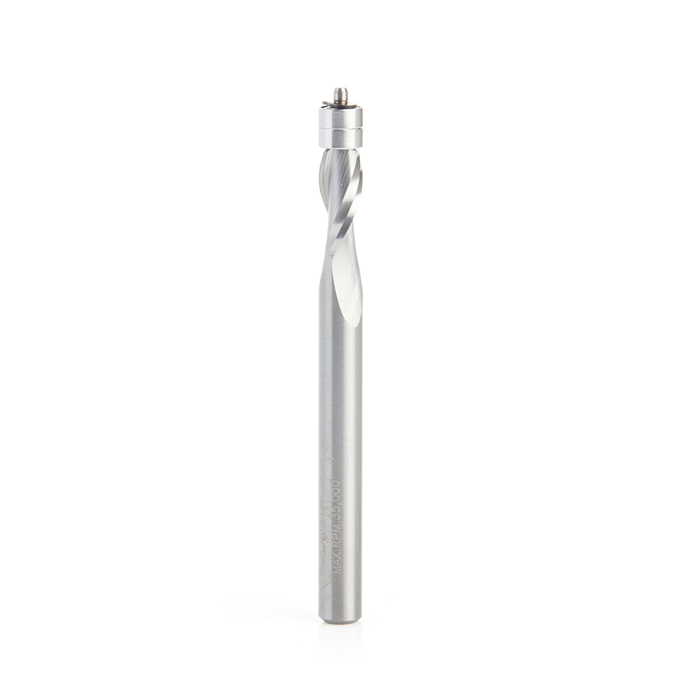 Amana 51422 Solid Carbide Aluminum Cutting Flush Trim Spiral Up-Cut 1/4 Dia x 1/2 x 1/4 Inch Shank