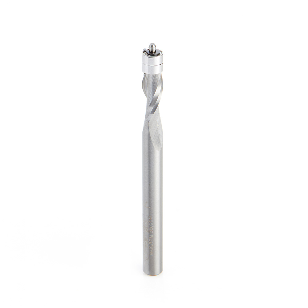 Amana 51422 Solid Carbide Aluminum Cutting Flush Trim Spiral Up-Cut 1/4 Dia x 1/2 x 1/4 Inch Shank