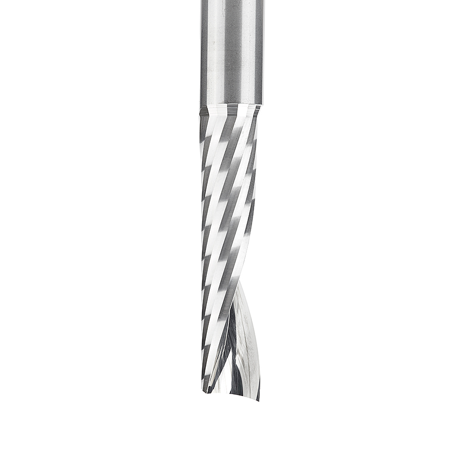 Amana 51427 Solid Carbide CNC Spiral 'O' Single Flute, Plastic Cutting 3/8 Dia x 1-5/8 x 3/8 Shank x 3-1/2 Inch Long Up-Cut Router Bit