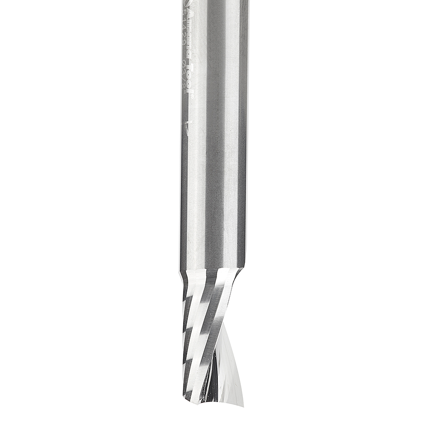 Amana 51429 Solid Carbide CNC Spiral 'O' Single Flute, Plastic Cutting 3/8 Dia x 5/8 x 3/8 Shank x 2-1/2 Inch Long Up-Cut Router Bit