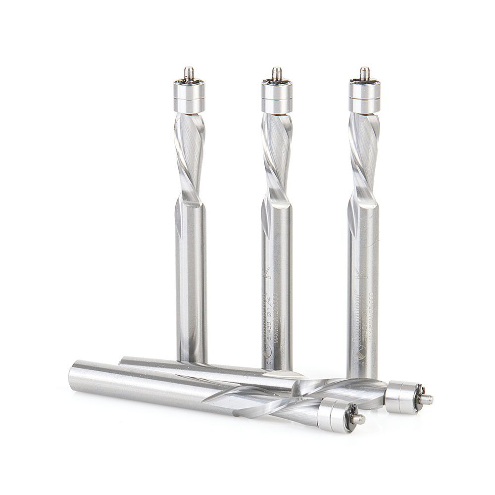 Amana 51430-5 5 Pack Solid Carbide InVectra Aluminum Laminate Trim 1/4 Dia x 5/8 x 1/4 Inch Shank