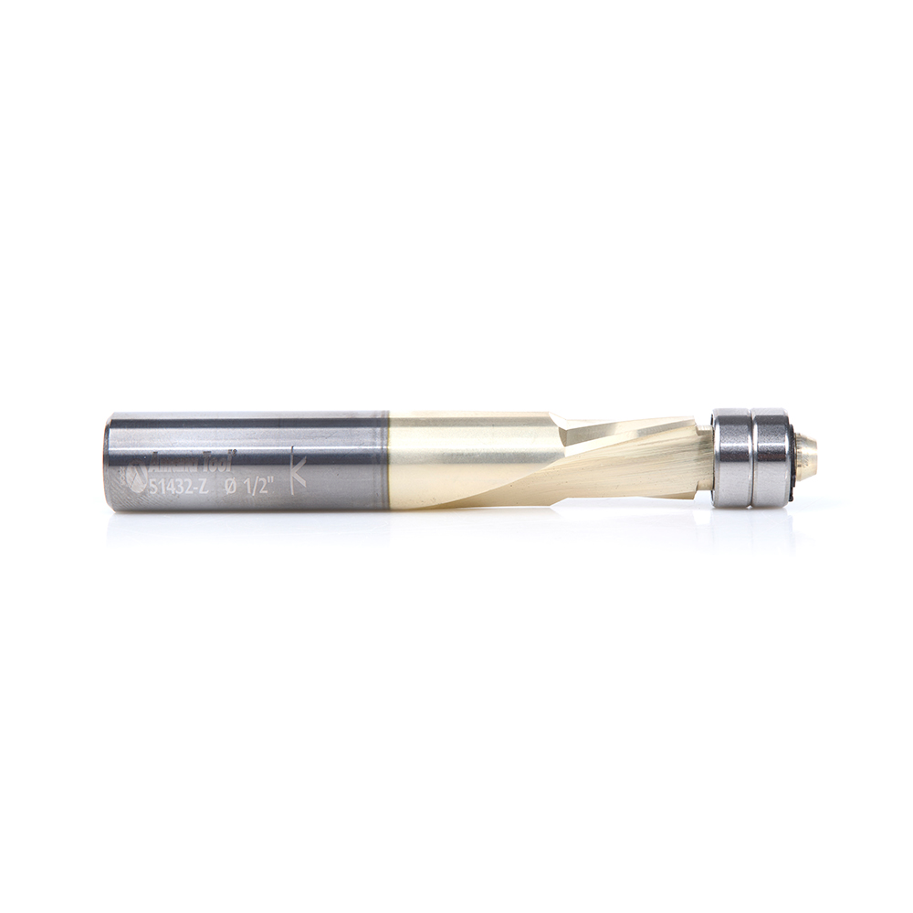 Amana 51432-Z Solid Carbide InVectra Aluminum Laminate Trim Zrn Coated 1/2 Dia x 5/8 x 1/2 Inch Shank