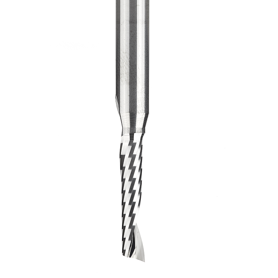 Amana 51442 Solid Carbide CNC Spiral 'O' Single Flute, Plastic Cutting 3/16 Dia x 7/8 x 1/4 Shank x 2-1/2 Inch Long Up-Cut Router Bit