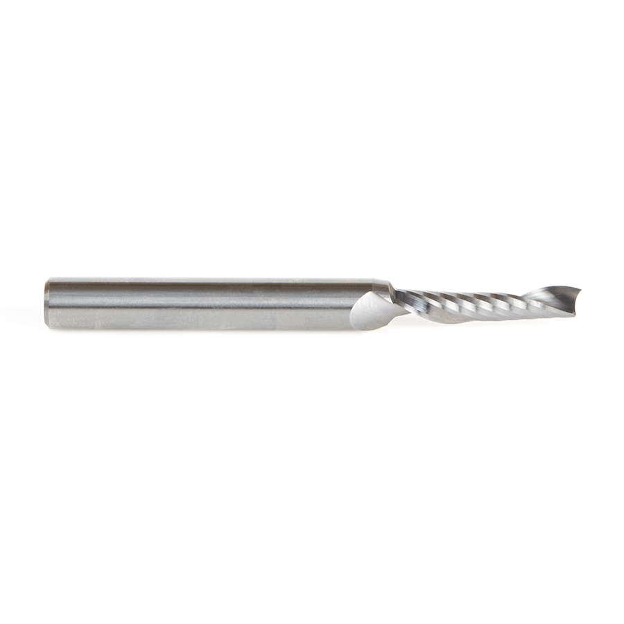 Amana 51456 Solid Carbide CNC Spiral 'O' Single Flute, Aluminum Cutting 3/16 Dia x 7/8 x 1/4 Shank x 2-1/2 Inch Long Up-Cut Router Bit