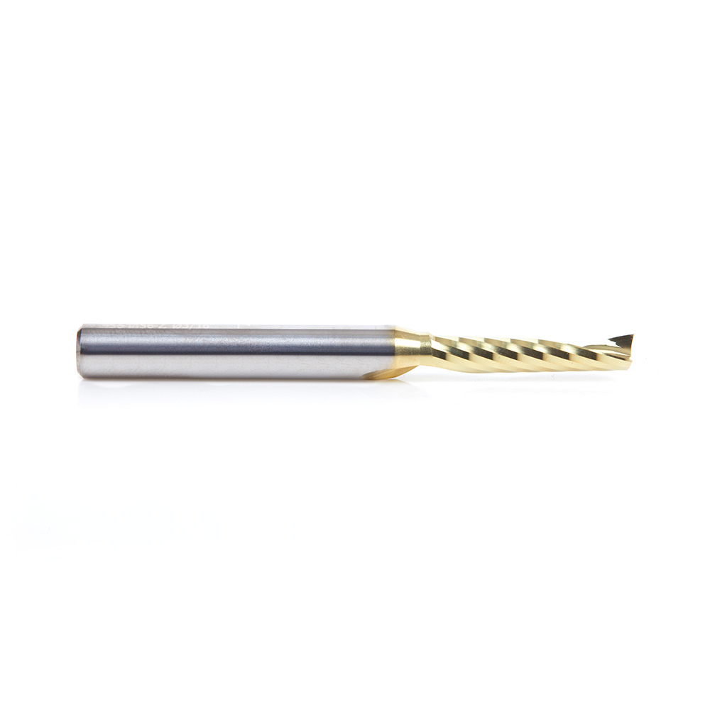 Amana 51456-Z Solid Carbide CNC Spiral 'O' Flute, Aluminum Cutting 3/16 Dia x 7/8 x 1/4 Shank Up-Cut ZrN Coated Router Bit