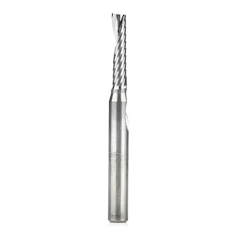 Amana 51456 Solid Carbide CNC Spiral 'O' Single Flute, Aluminum Cutting 3/16 Dia x 7/8 x 1/4 Shank x 2-1/2 Inch Long Up-Cut Router Bit