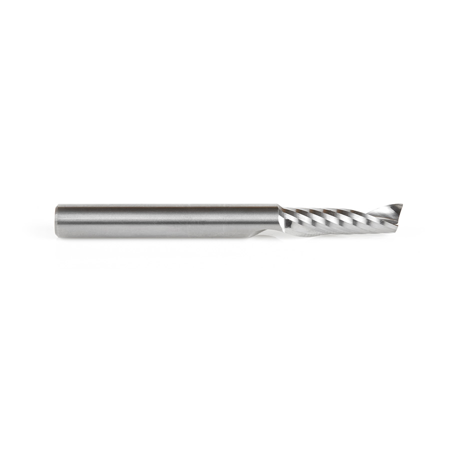 Amana 51458 Solid Carbide CNC Spiral 'O' Single Flute, Aluminum Cutting 1/4 Dia x 7/8 x 1/4 Shank x 2-1/2 Inch Long Up-Cut Router Bit