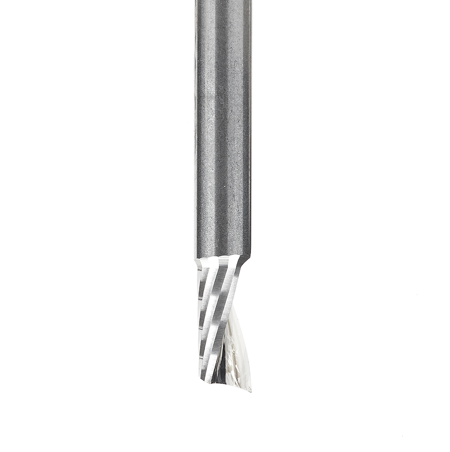 Amana 51471 Solid Carbide CNC Spiral 'O' Single Flute, Aluminum Cutting 1/8 Dia x 1/4 x 1/8 Shank x 1-1/2 Inch Long Up-Cut Router Bit