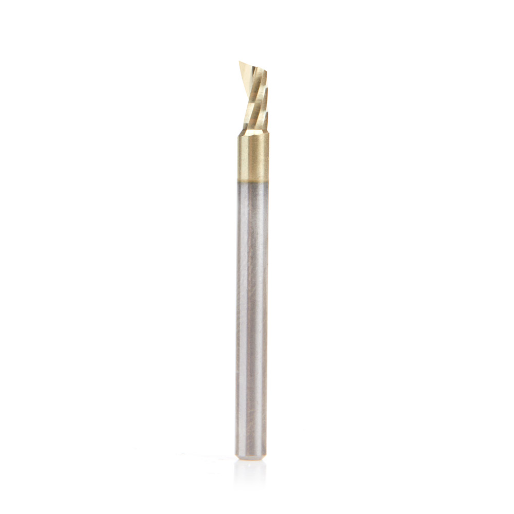 Amana 51471-Z Solid Carbide CNC Spiral 'O' Flute, Aluminum Cutting 1/8 Dia x 1/4 x 1/8 Shank Up-Cut ZrN Coated Router Bit