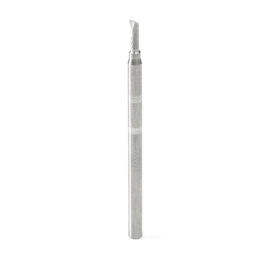 Amana 51472 Solid Carbide CNC Spiral 'O' Single Flute, Aluminum Cutting 3/32 Dia x 1/4 x 1/8 Shank x 2 Inch Long Up-Cut Router Bit