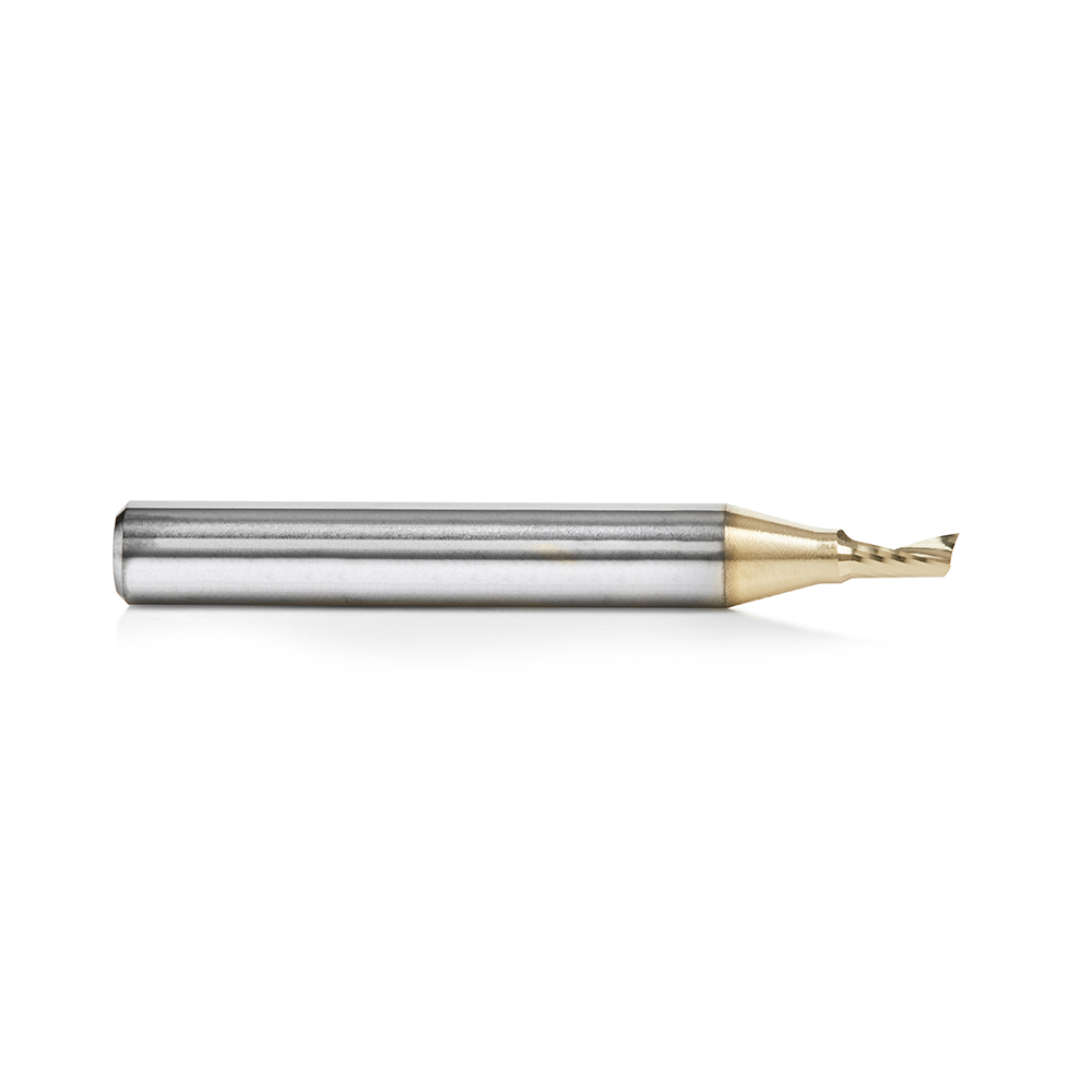 Amana 51474-Z Solid Carbide CNC Spiral 'O' Flute, Aluminum Cutting 1/8 Dia x 1/4 x 1/4 Shank Up-Cut ZrN Coated Router Bit