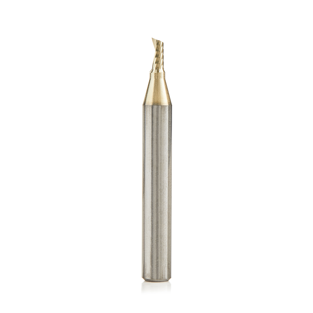 Amana 51474-Z Solid Carbide CNC Spiral 'O' Flute, Aluminum Cutting 1/8 Dia x 1/4 x 1/4 Shank Up-Cut ZrN Coated Router Bit