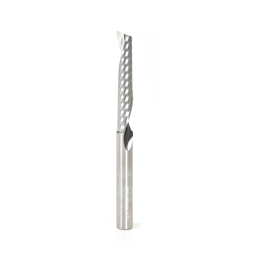 Amana 51476 Solid Carbide CNC Spiral 'O' Flute, Aluminum Cutting 1/4 Dia x 1-1/2 x 1/4 Shank Up-Cut Router Bit