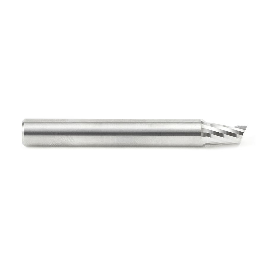 Amana 51479 Solid Carbide CNC Spiral 'O' Single Flute, Aluminum Cutting 1/4 Dia x 3/8 x 1/4 Shank x 2 Inch Long Up-Cut Router Bit