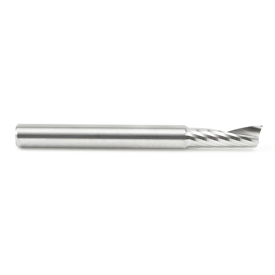 Amana 51480 Solid Carbide CNC Spiral 'O' Single Flute, Aluminum Cutting 1/4 Dia x 3/4 x 1/4 Shank x 2-1/2 Inch Long Up-Cut Router Bit