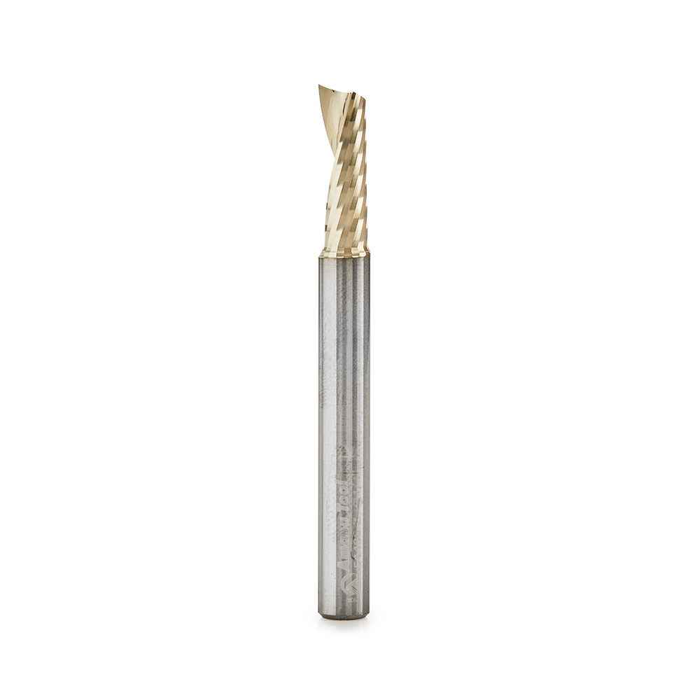 Amana 51480-Z Solid Carbide CNC Spiral 'O' Flute, Aluminum Cutting 1/4 Dia x 3/4 x 1/4 Shank Up-Cut ZrN Coated Router Bit