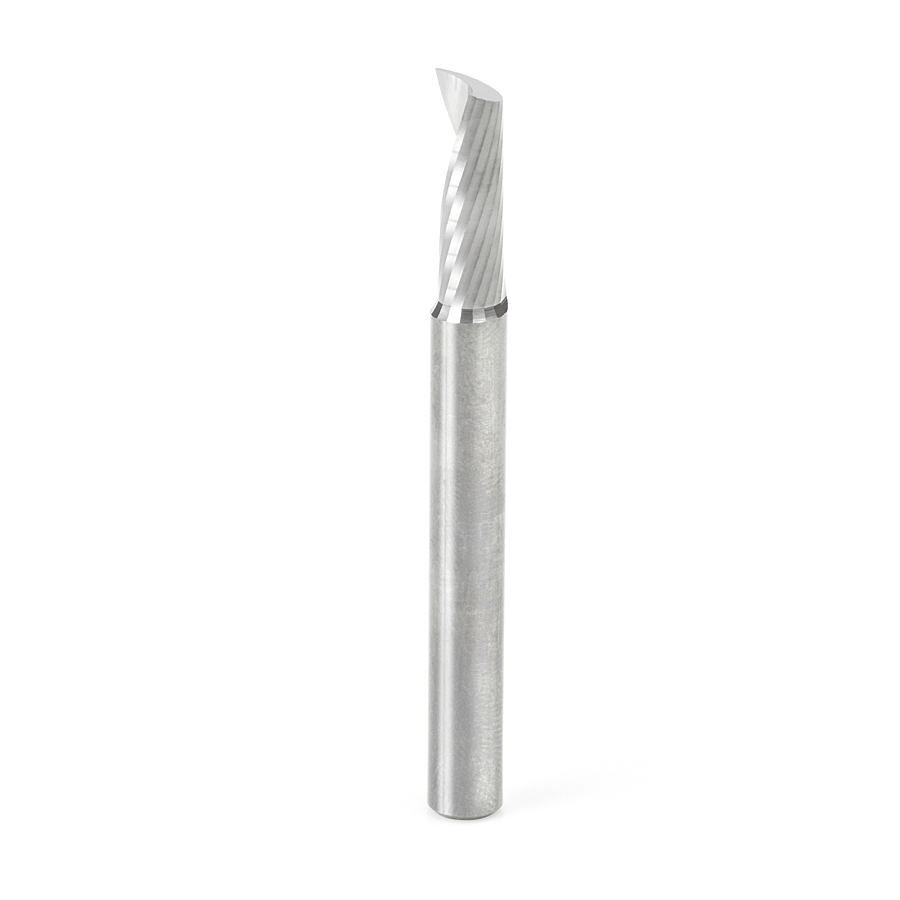 Amana 51480 Solid Carbide CNC Spiral 'O' Single Flute, Aluminum Cutting 1/4 Dia x 3/4 x 1/4 Shank x 2-1/2 Inch Long Up-Cut Router Bit