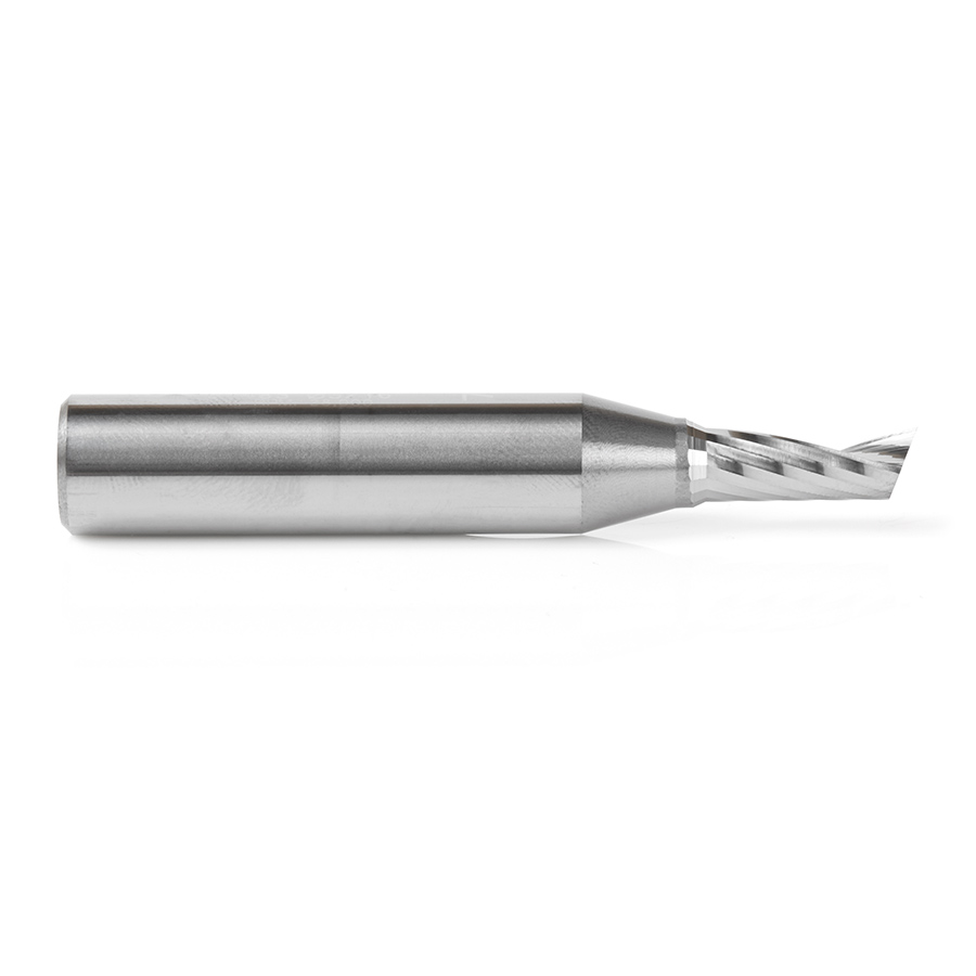 Amana 51483 Solid Carbide CNC Spiral 'O' Single Flute, Aluminum Cutting 5/16 Dia x 3/4 x 1/2 Shank x 3 Inch Long Up-Cut Router Bit