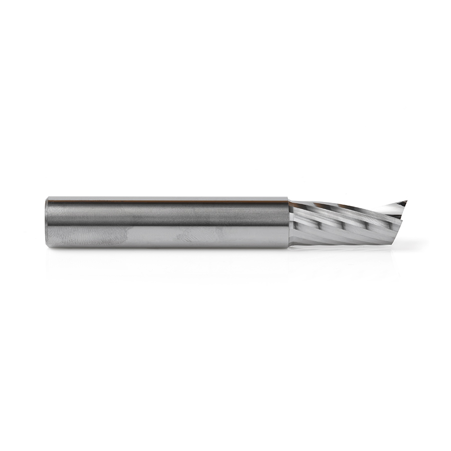 Amana 51487 Solid Carbide CNC Spiral 'O' Single Flute, Aluminum Cutting 1/2 Dia x 1-1/8 x 1/2 Shank x 3-1/2 Inch Long Up-Cut Router Bit