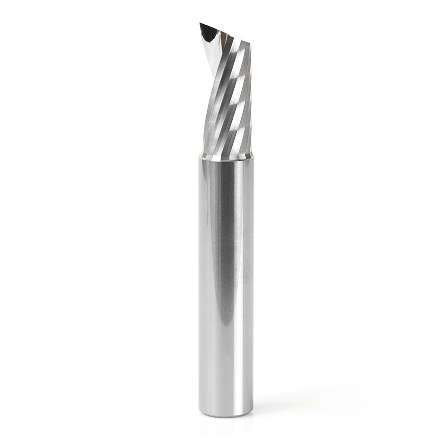Amana 51487 Solid Carbide CNC Spiral 'O' Single Flute, Aluminum Cutting 1/2 Dia x 1-1/8 x 1/2 Shank x 3-1/2 Inch Long Up-Cut Router Bit