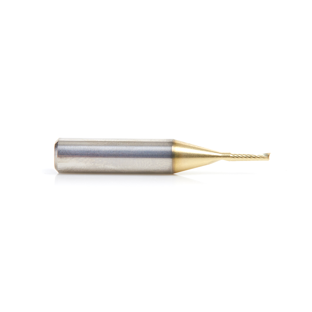 Amana 51488-Z Solid Carbide CNC Spiral 'O' Flute, Aluminum Cutting 1/16 Dia x 1/4 x 1/4 Shank Up-Cut ZrN Coated Router Bit