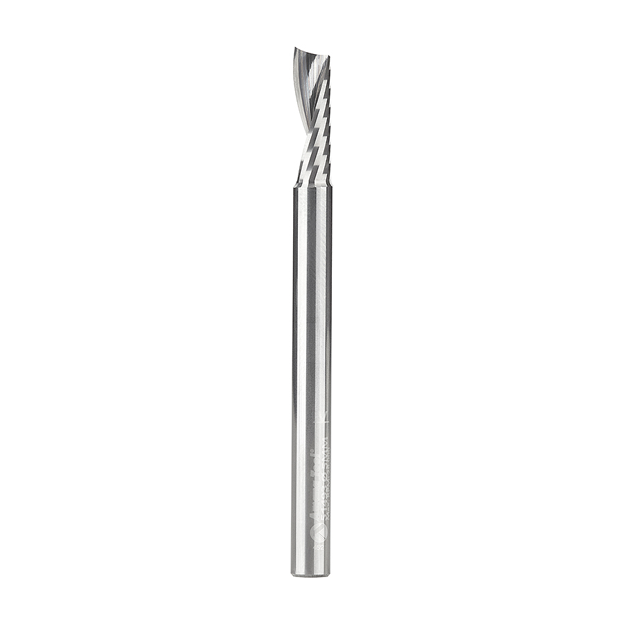 Amana 51493 Metric Solid Carbide CNC Spiral 'O' Single Flute, Plastic Cutting 4mm Dia x 16mm x 5mm Shank x 64mm Long Up-Cut Router Bit
