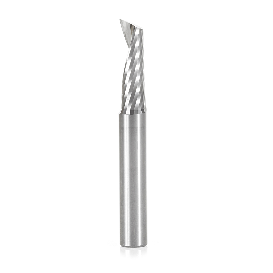 Amana 51498 Metric Solid Carbide CNC Spiral 'O' Single Flute, Aluminum Cutting 8mm Dia x 25mm x 8mm Shank x 64mm Long Up-Cut Router Bit