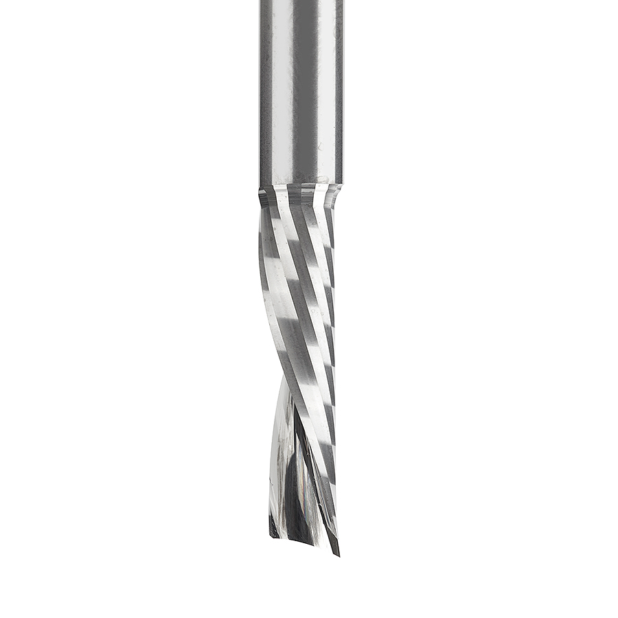 Amana 51505 Solid Carbide CNC Spiral 'O' Flute, Plastic Cutting 1/4 Dia x 1 Inch x 1/4 Shank Down-Cut