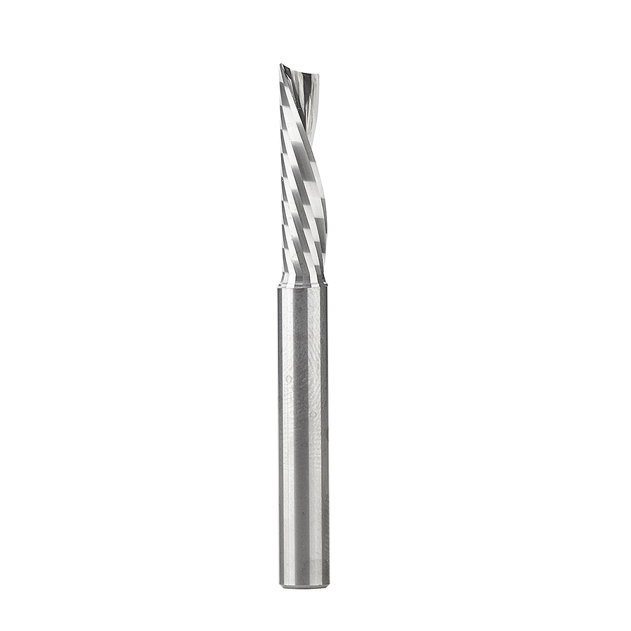 Amana 51505 Solid Carbide CNC Spiral 'O' Flute, Plastic Cutting 1/4 Dia x 1 Inch x 1/4 Shank Down-Cut