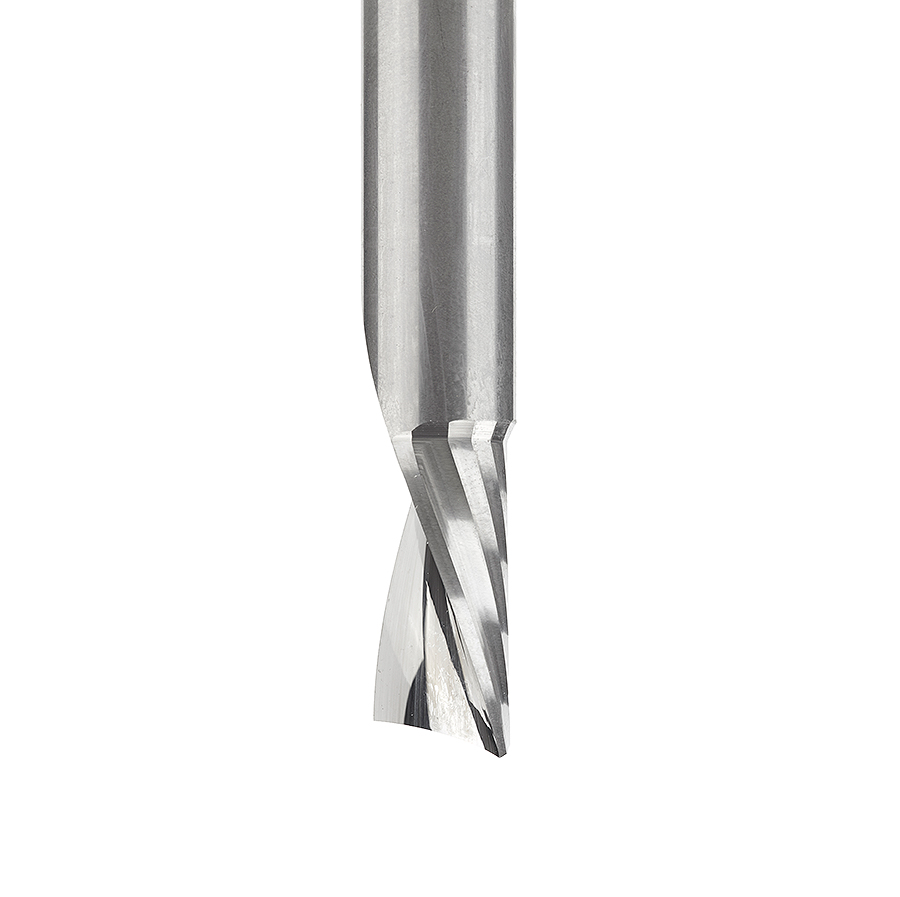 Amana 51509 Solid Carbide CNC Spiral 'O' Single Flute, Plastic Cutting 3/8 Dia x 3/4 Inch x 3/8 Shank x 3 Inch Long Down-Cut Router Bit