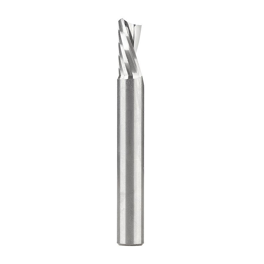 Amana 51509 Solid Carbide CNC Spiral 'O' Single Flute, Plastic Cutting 3/8 Dia x 3/4 Inch x 3/8 Shank x 3 Inch Long Down-Cut Router Bit