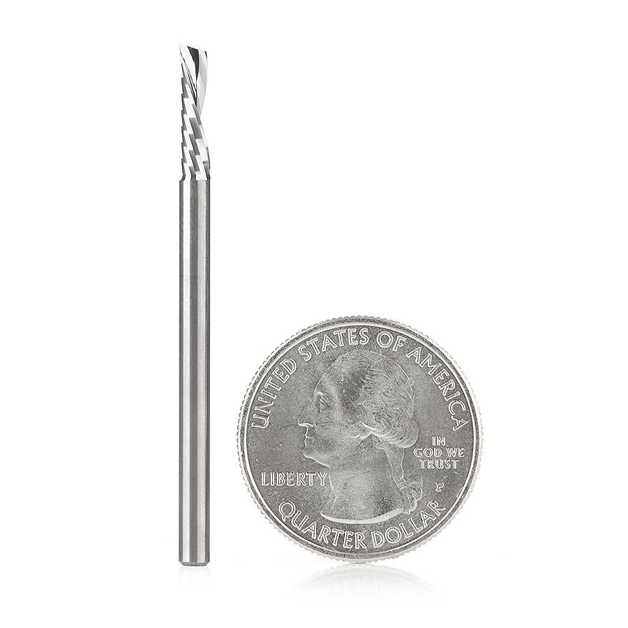 Amana 51510 Solid Carbide CNC Spiral 'O' Flute, Plastic Cutting 1/8 Dia x 1/2 x 1/8 Shank Down-Cut
