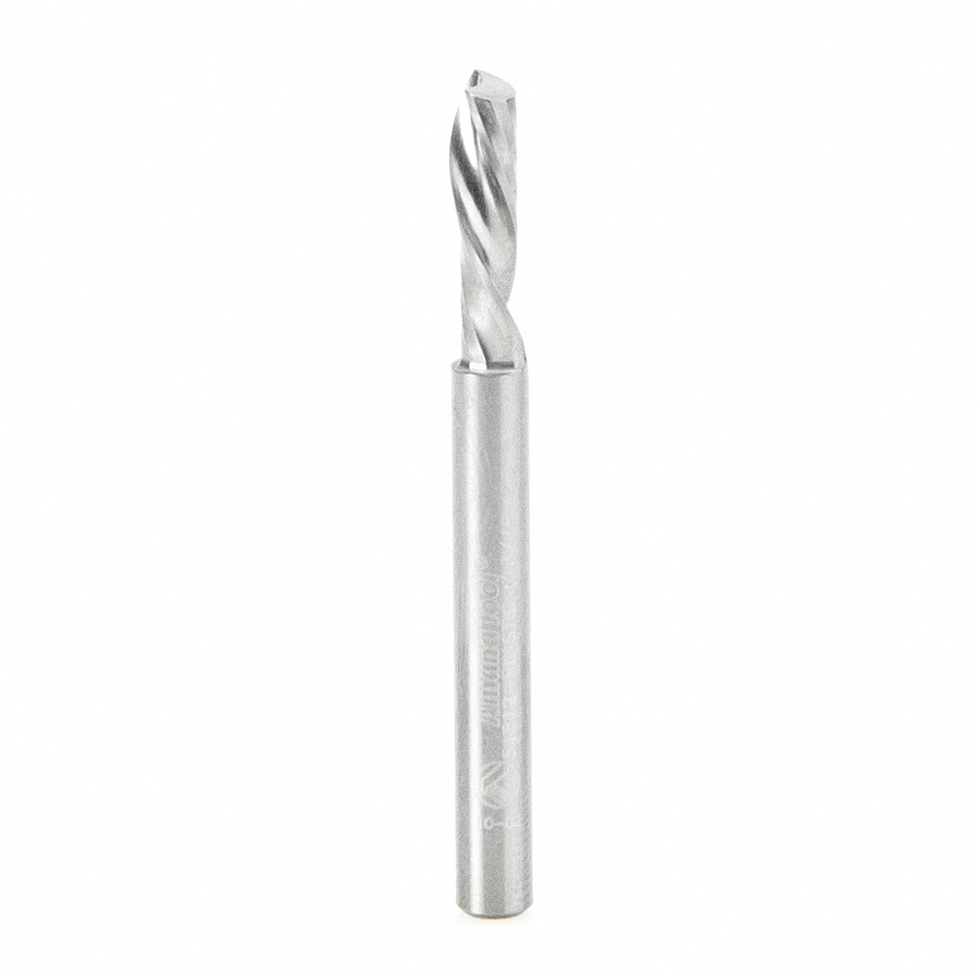 Amana 51512 Solid Carbide CNC Spiral 'O' Flute, Plastic Cutting 3/16 Dia x 5/8 x 3/16 Shank Down-Cut